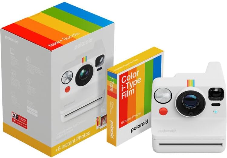 Polaroid Now+ Generation 3 i-Type Instant Camera in White + 16 Film Bundle