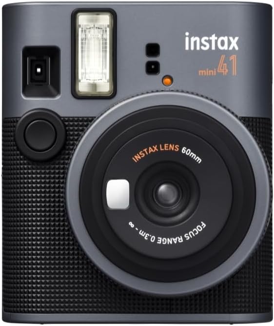 Fujifilm Instax Mini 41 Instant Camera Bundle with Instax Mini Film | 20 Exposures + 4 Pack AA Batteries + Cleaning Cloth (4 Items)