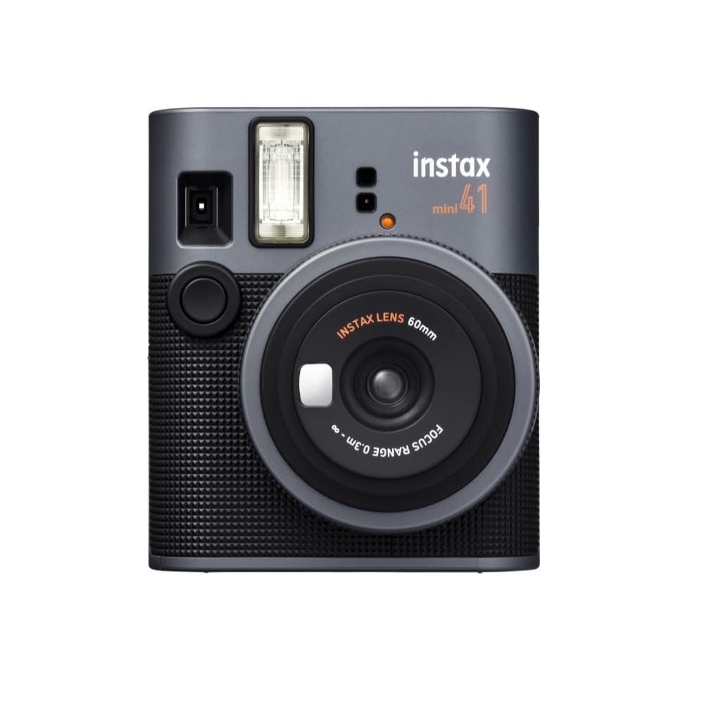 Fujifilm Instax Mini 41 Instant Camera Bundle with Instax Mini Film | 20 Exposures + 4 Pack AA Batteries + Cleaning Cloth (4 Items)