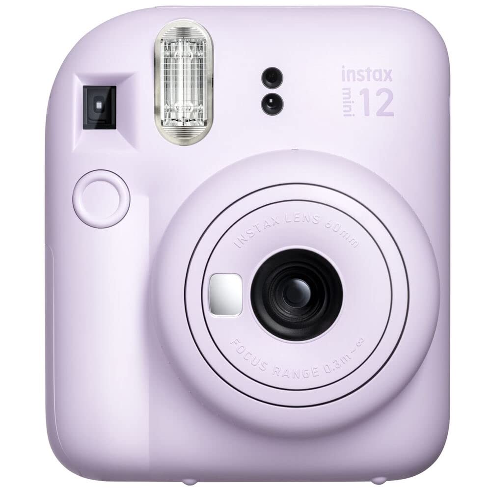 FUJIFILM INSTAX Mini 12 Instant Film Camera | Pastel Blue Bundled with Instax Accessory Bundle + Cleaning Cloth (8 Items)