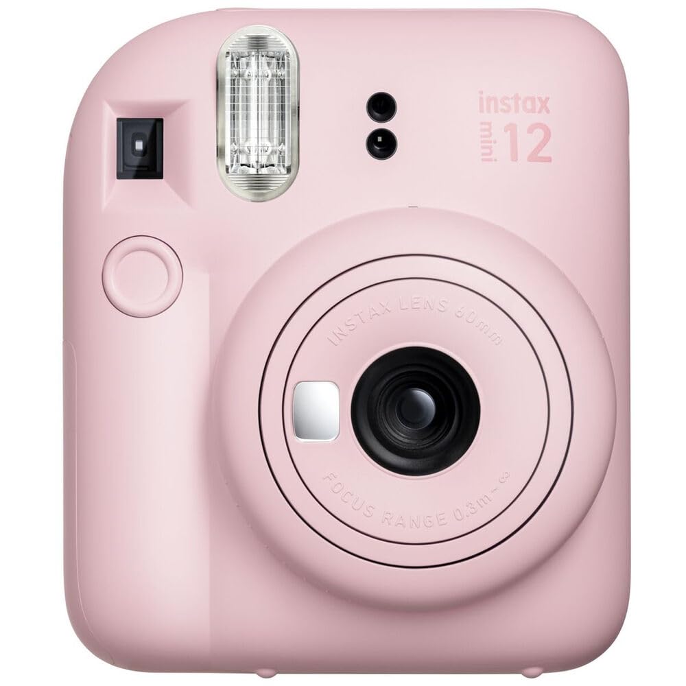 FUJIFILM INSTAX Mini 12 Instant Film Camera | Pastel Blue Bundled with Instax Accessory Bundle + Cleaning Cloth (8 Items)