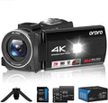 ORDRO 4K Camcorder, 64MP Vlogging Camera for YouTube with 18X Digital Zoom, IR Night Vision, 32G Memory Card and Mini Tripod