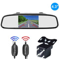 Car 4.3" View Night Monitor Mirror Wireless System + Backup Rear Camera Vision