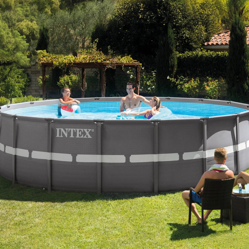Ground 52" Intex 18' Filter x Frame Ultra Pump Pool Sand Set with Swimming Above