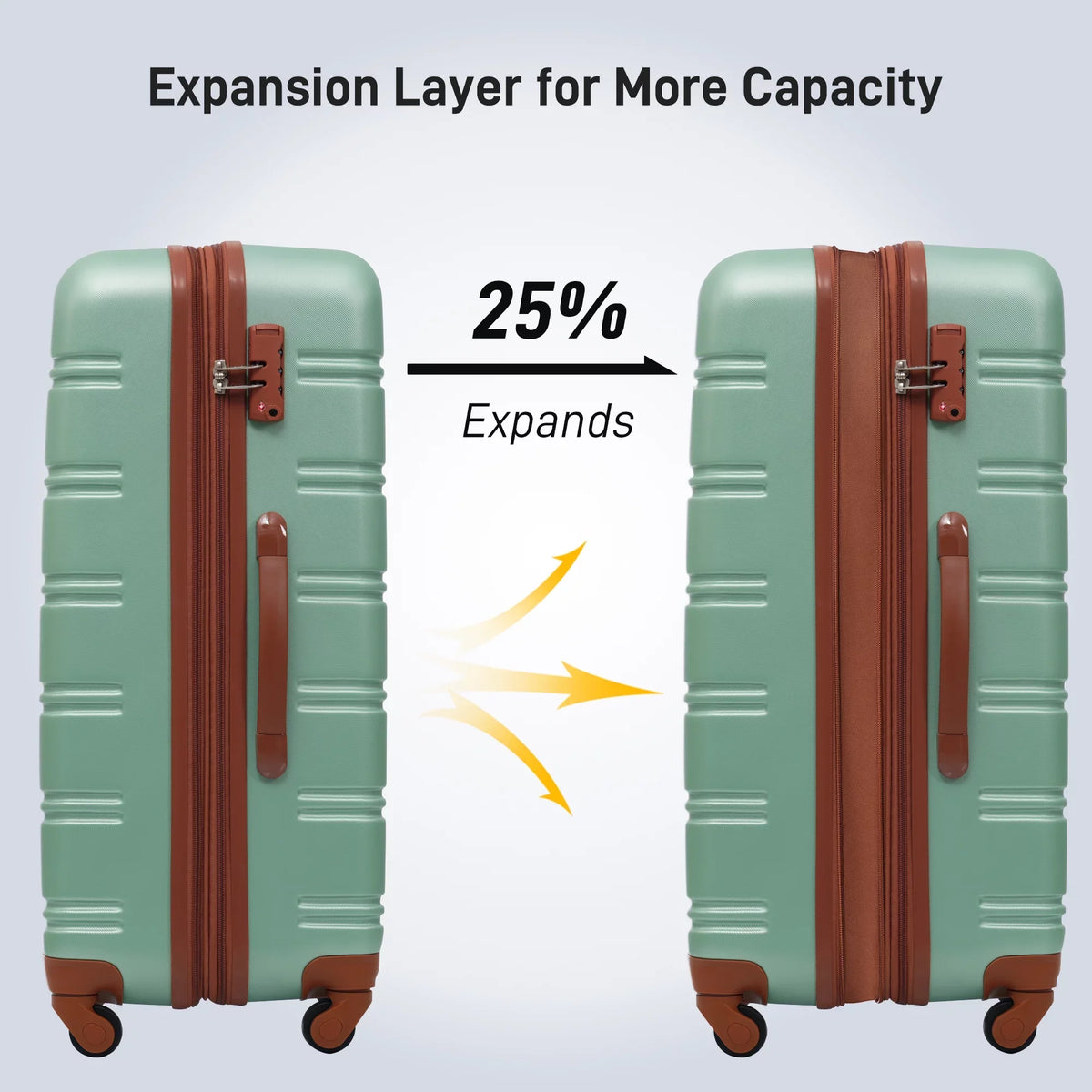 Hardside Spinner 20" 3 Set Lock 28" Available Suitcase Luggage 24" Crtynell Piece with TSA