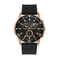 Designed Strap Chronograph Men's Silicone Watch, by Bulova Black Caravelle