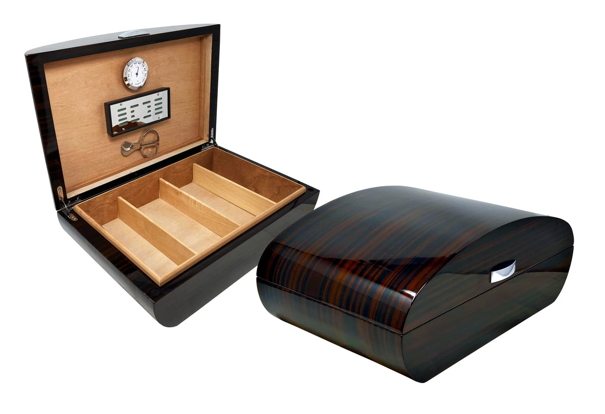 Humidor 150 - Finish Shaped Arc Cigar Waldorf Ebony Capacity: Lacquer -
