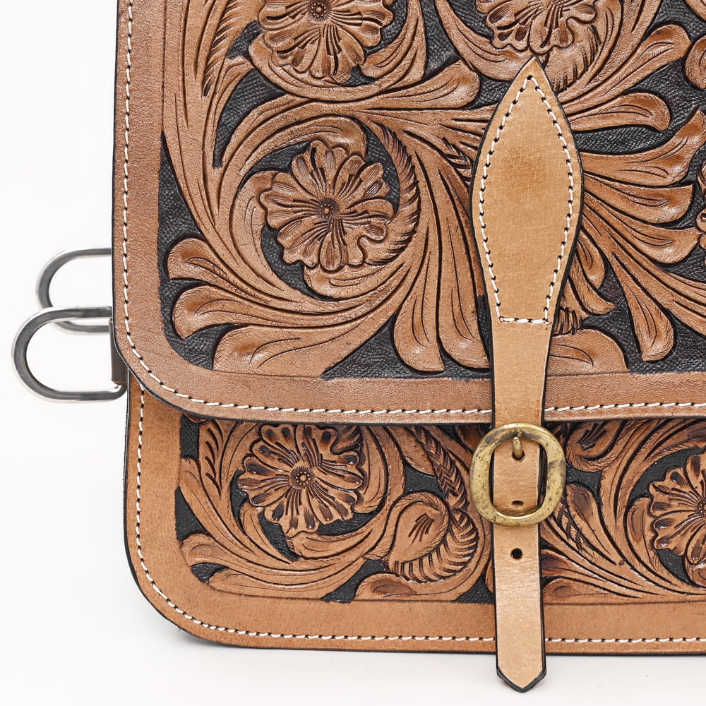Leather Trail Floral Ride Western Heavyduty Traditional 44KK Comfytack Horse Saddle Bag