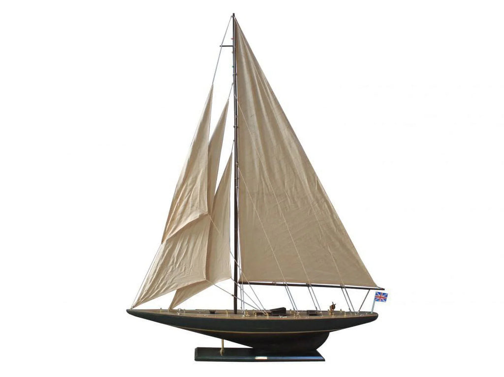 Endeavour Model Decoration- -ENDEAVOUR60 Rustic Wooden Sailboat in. Decor 60 Handcrafted R