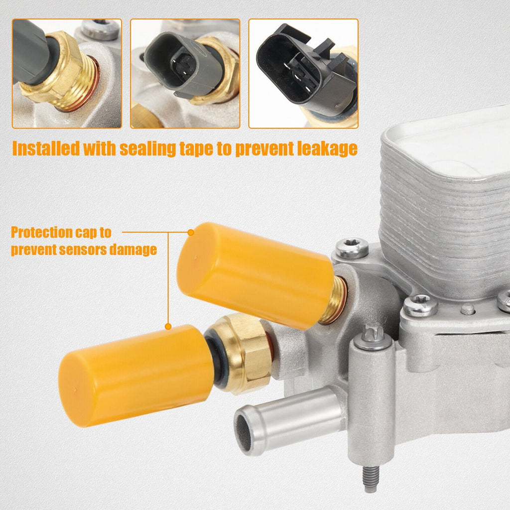 with and 926-959 3.6L for Engine Housing Oil Jeep Gaskets Ram Oil Aluminum Filter Sensors Chrysler Cooler Dodge 2011-2016