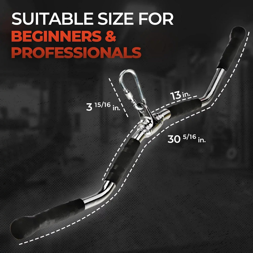with Attachment Down Handgrips Attachments Bar/Cable Equipment, Yes4All LAT Attachment for Grip Rubber LAT Press Gym Pulldown Pull Down Wide Handles/Curl Bar Rubber