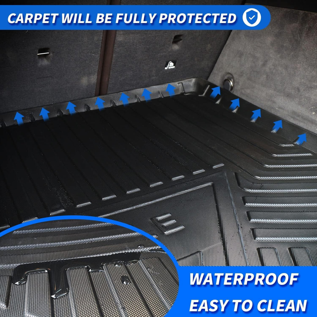 2020 2017-2022 Tray Honda 2021 2019 Cargo Honda 2017 for All Trunk Floor 2022 2018 Cargo CR-V Fit Mat Liner Rear Black Accessory, Weather Cover CR-V