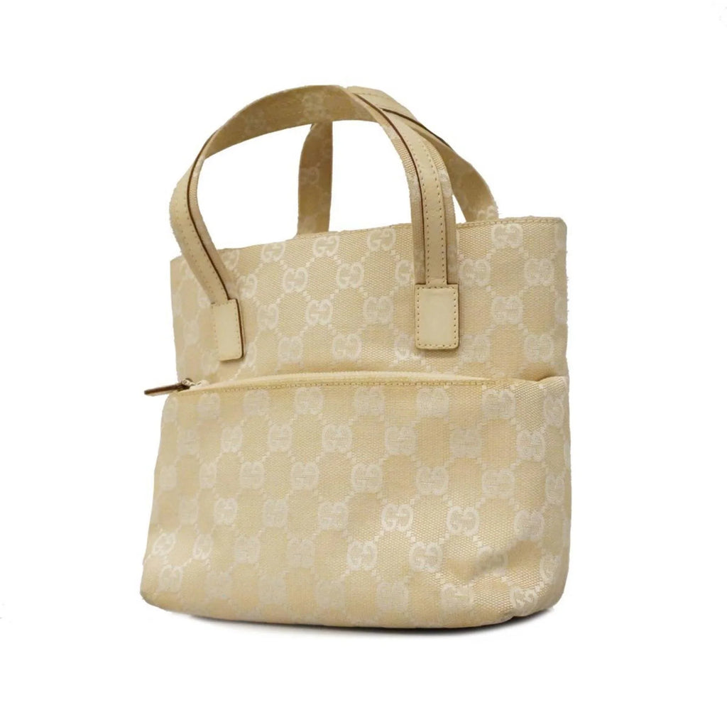 Women's (Good) Ivory Gucci GG 1079 Leather Handbag 002 Pre-Owned Canvas