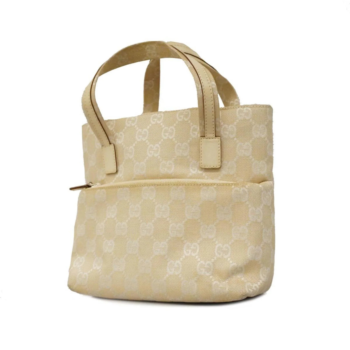 Women's (Good) Ivory Gucci GG 1079 Leather Handbag 002 Pre-Owned Canvas