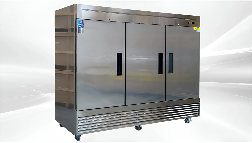 Cu. Commercial ft. Three Stainless Door Upright Refrigerator in. in Steel 83 64.8 Reach-In