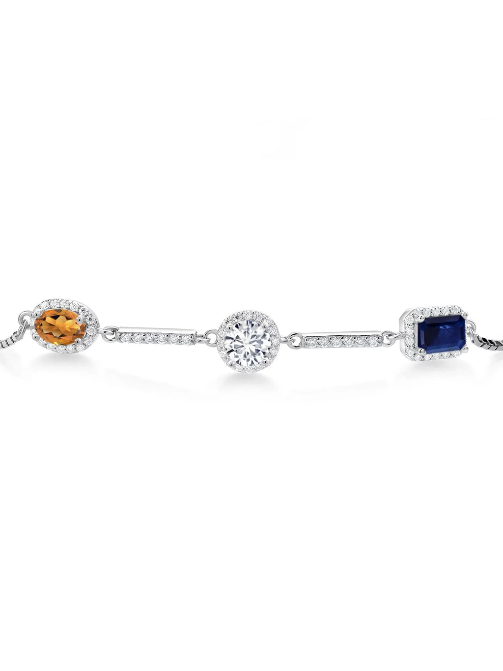 and King For Madeira Women (1.85 Cttw) Oval Keren Hanan 925 Fully Citrine Sterling Diamond Round 3 Lab Octagon Grown Sapphire Stone Stone Adjustable Silver Gem Moissanite