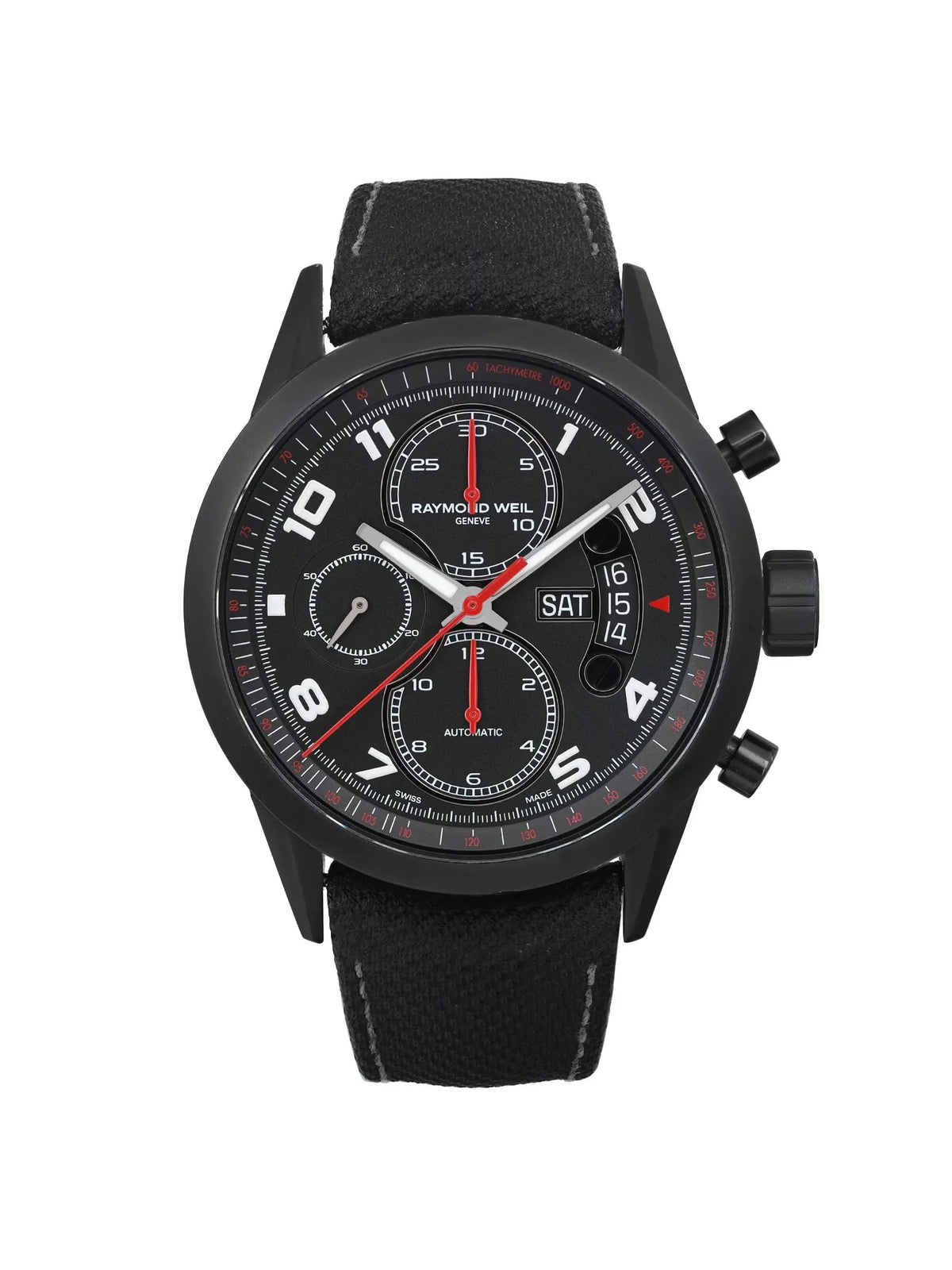 Steel Men's Raymond 7730-BK-05207 Dial Black Watch Freelancer Weil Automatic