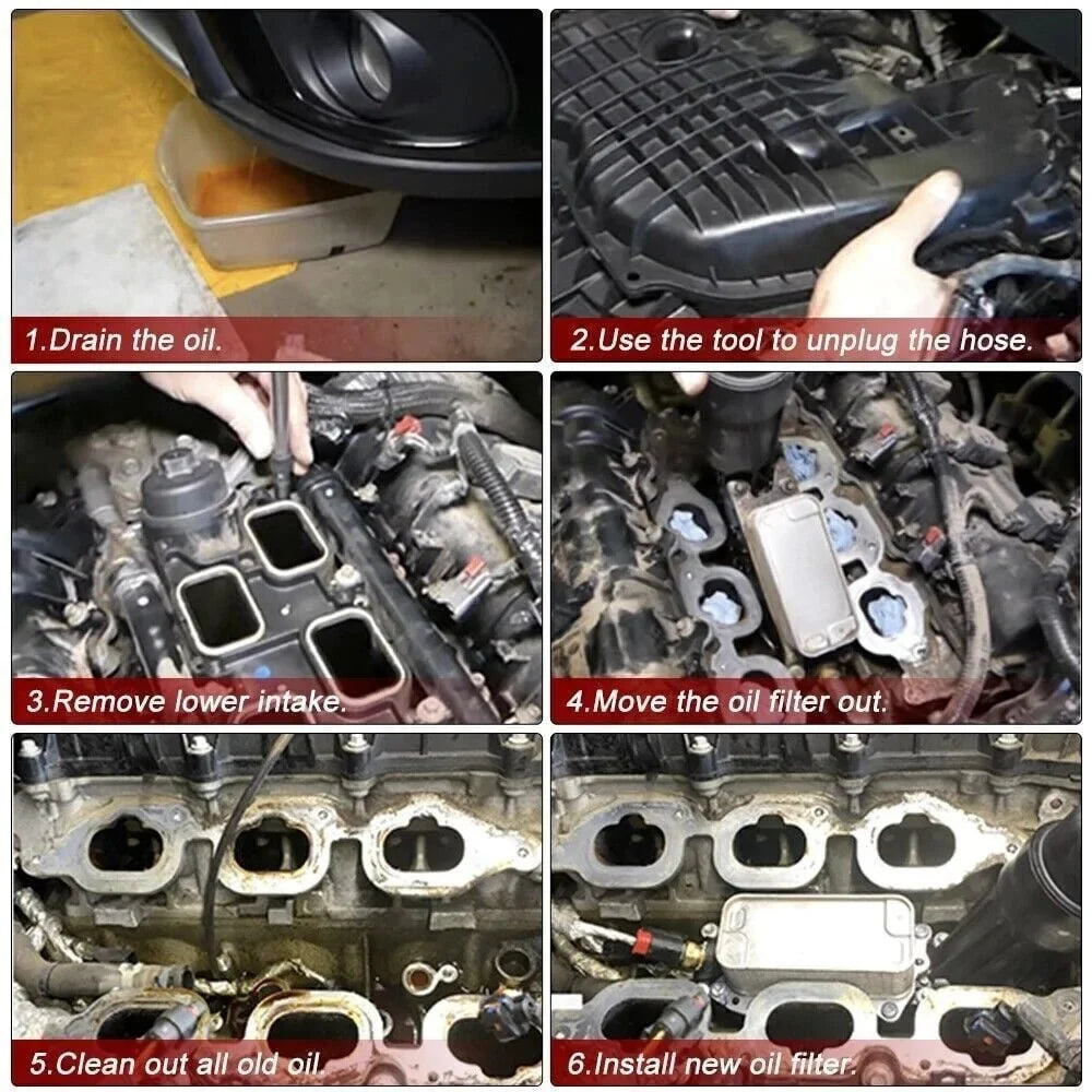 with and 926-959 3.6L for Engine Housing Oil Jeep Gaskets Ram Oil Aluminum Filter Sensors Chrysler Cooler Dodge 2011-2016