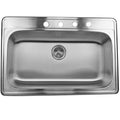 Sink Kitchen Stainless Bowl Single Steel Drop-in 33-inch