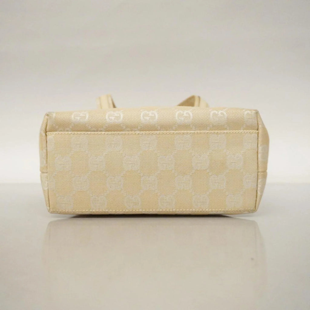 Women's (Good) Ivory Gucci GG 1079 Leather Handbag 002 Pre-Owned Canvas