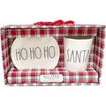 Gift Oval Ivory LL Plate Set Christmas Letters Tumbler HO HO with Black Rae Melamine Dunn SANTA HO and