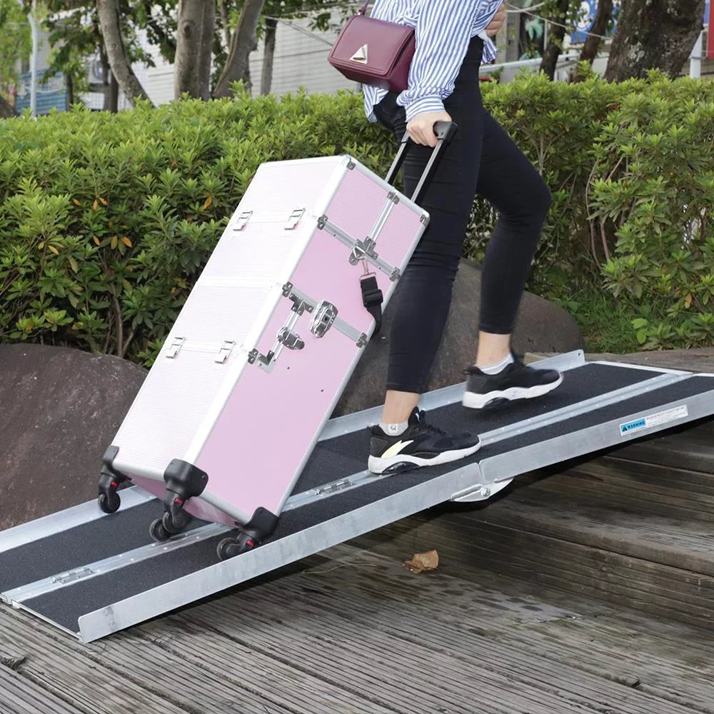 28" Mobility Ramp Carrier Non-skid Ktaxon Scooter x Wheelchair 72" Aluminum 6FT Multifold mobile