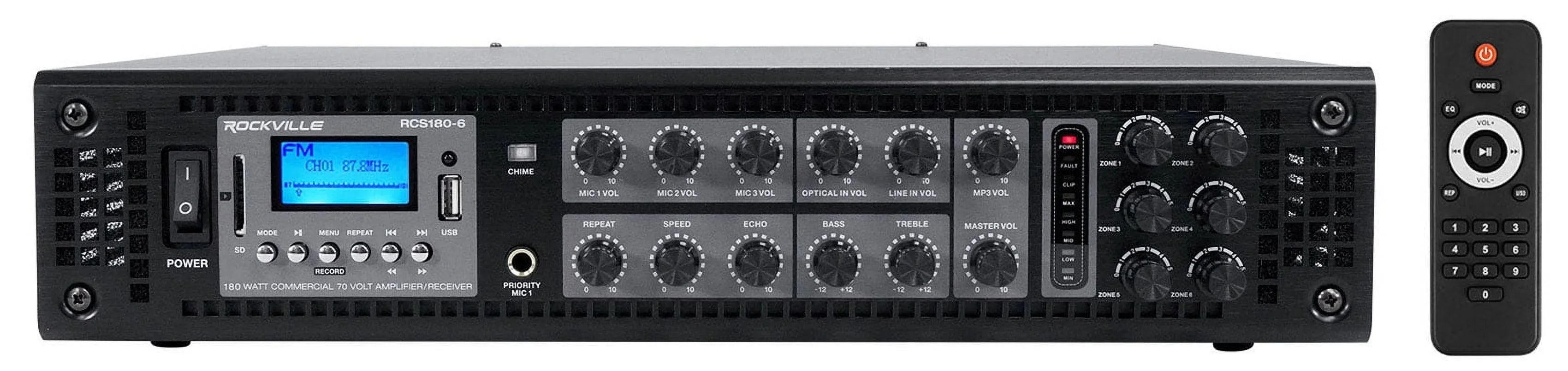Array Black JBL (4) Commercial Column Speakers+Amp 70V Mount COL600-BK 24" Wall