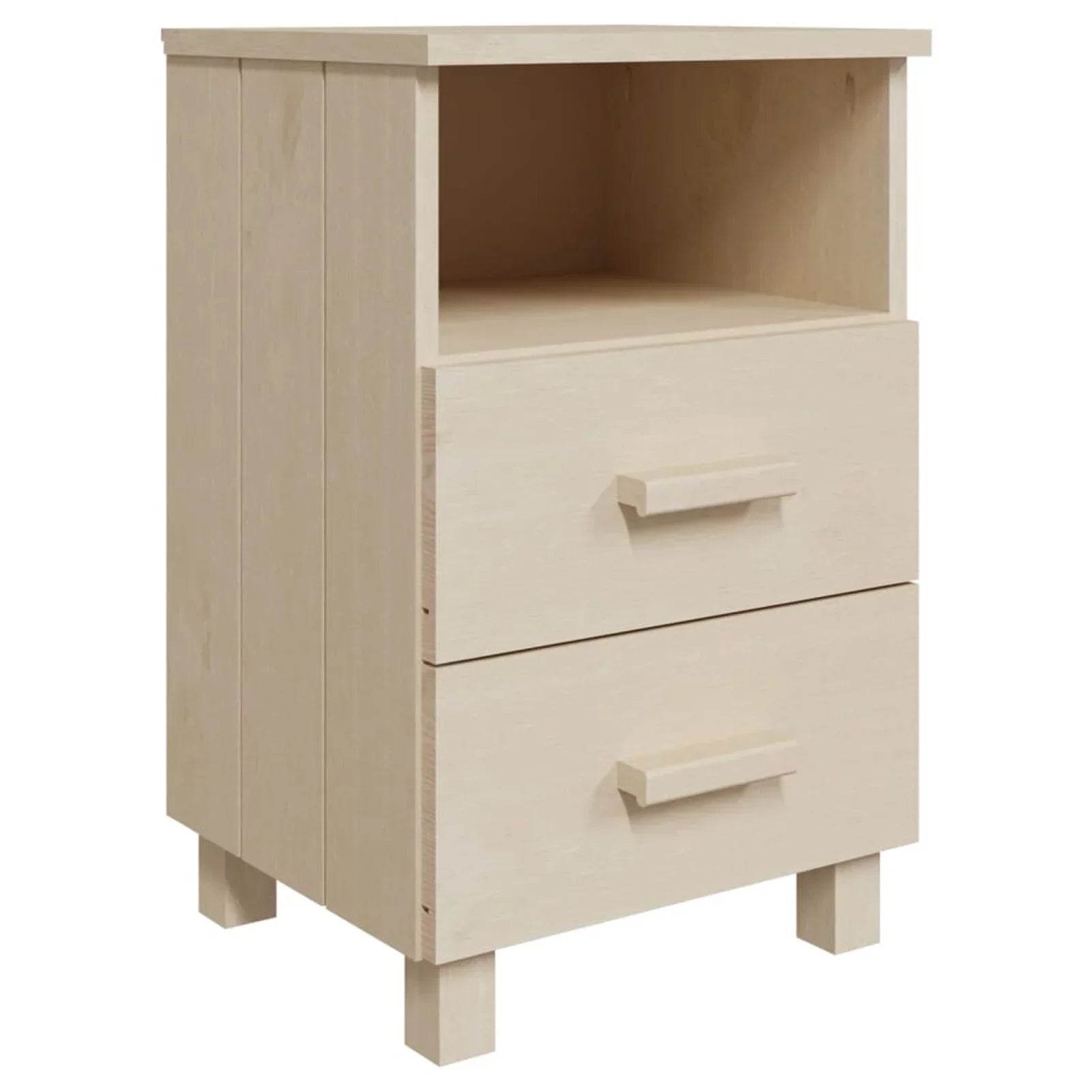Solid Wood Cabinet Honey Htovila 15.7"x13.8"x24.4" HAMAR Brown Bedside Pine