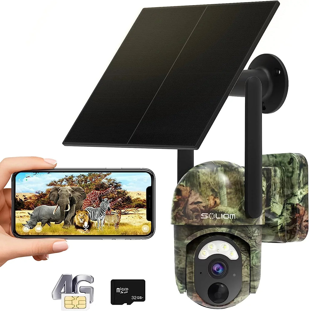 Hunting with 355°View Trial Vision 1080p Tilt with Night Soliom Pan Outdoor LTE Camera SIM Cellular S50 3G/4G Card,Wireless Cameras
