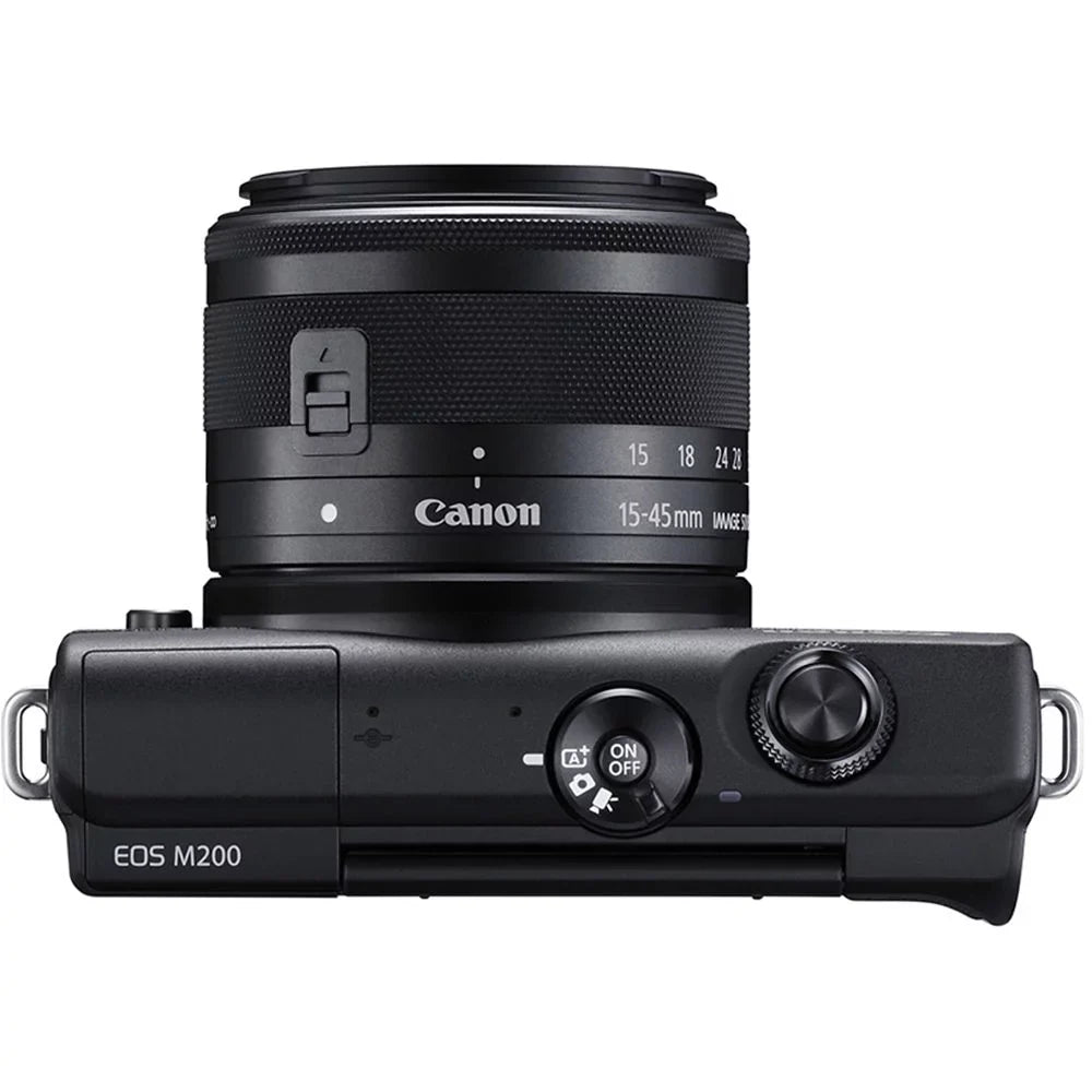 '+ 128GB (Black) Canon Digital Camera Kit 15-45mm Lens Mirrorless EOS with M200
