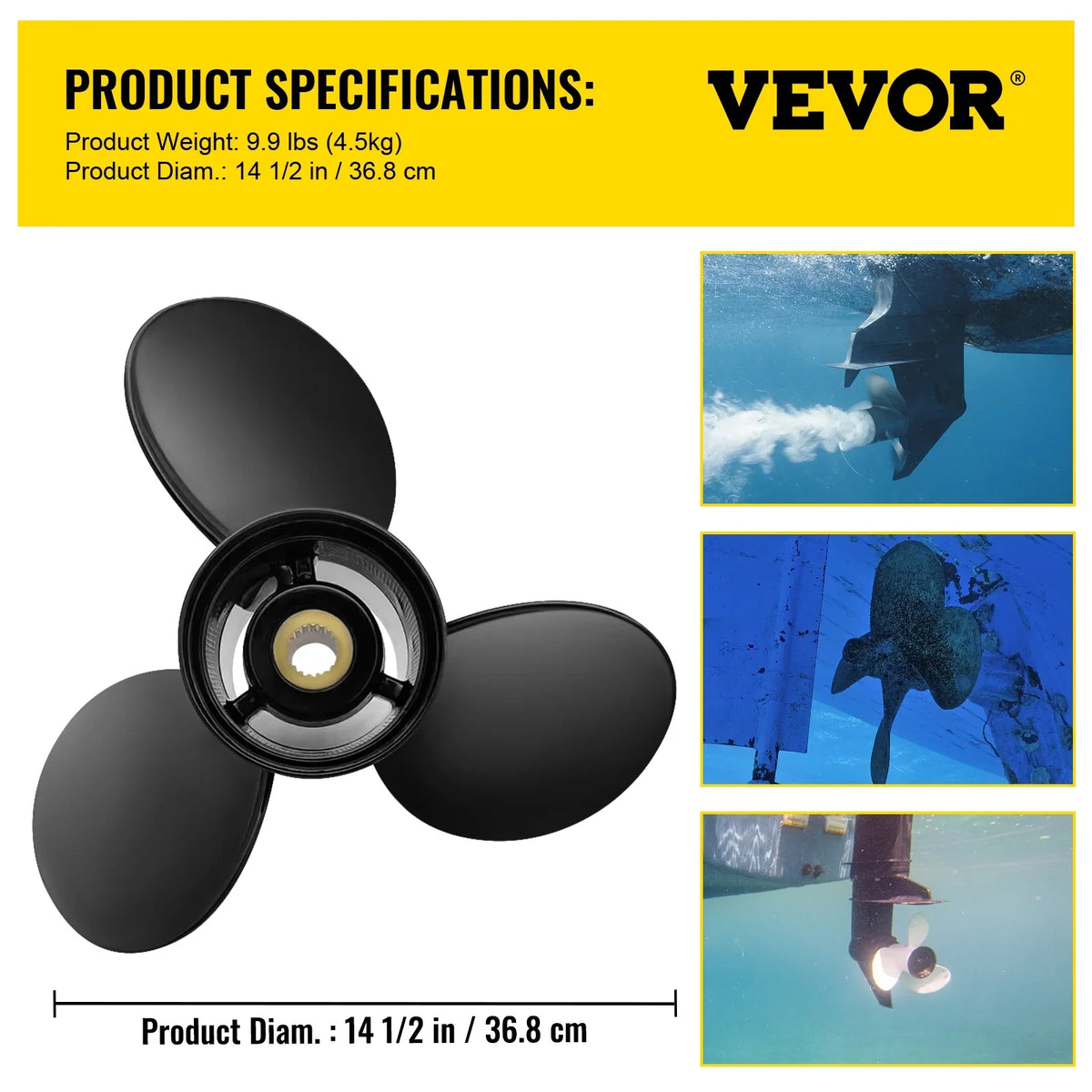 x with SX Spline Outboard Right-handed Boat 19 Compatible Propeller Replace 19" 3-Blade Propeller, Engine, 3817468, for Aluminium OEM Teeth VEVOR Volvo Outboard Penta Propeller, & Sterndrives 14.5"