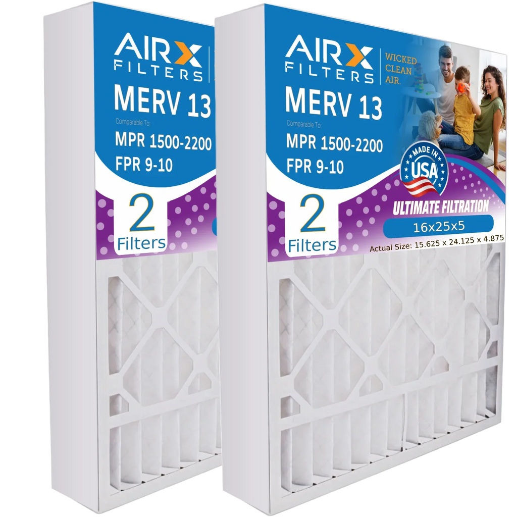 Filter GeneralAire MPR FILTERS 16x25x5 14161 13 Premium with 9 atmospheric Comparable Pack Furnace FPR Filter USA - to & Made 2 WICKED 1500 CLEAN Compatible by 16x25x5 MERV AIR. 2200 AIRX