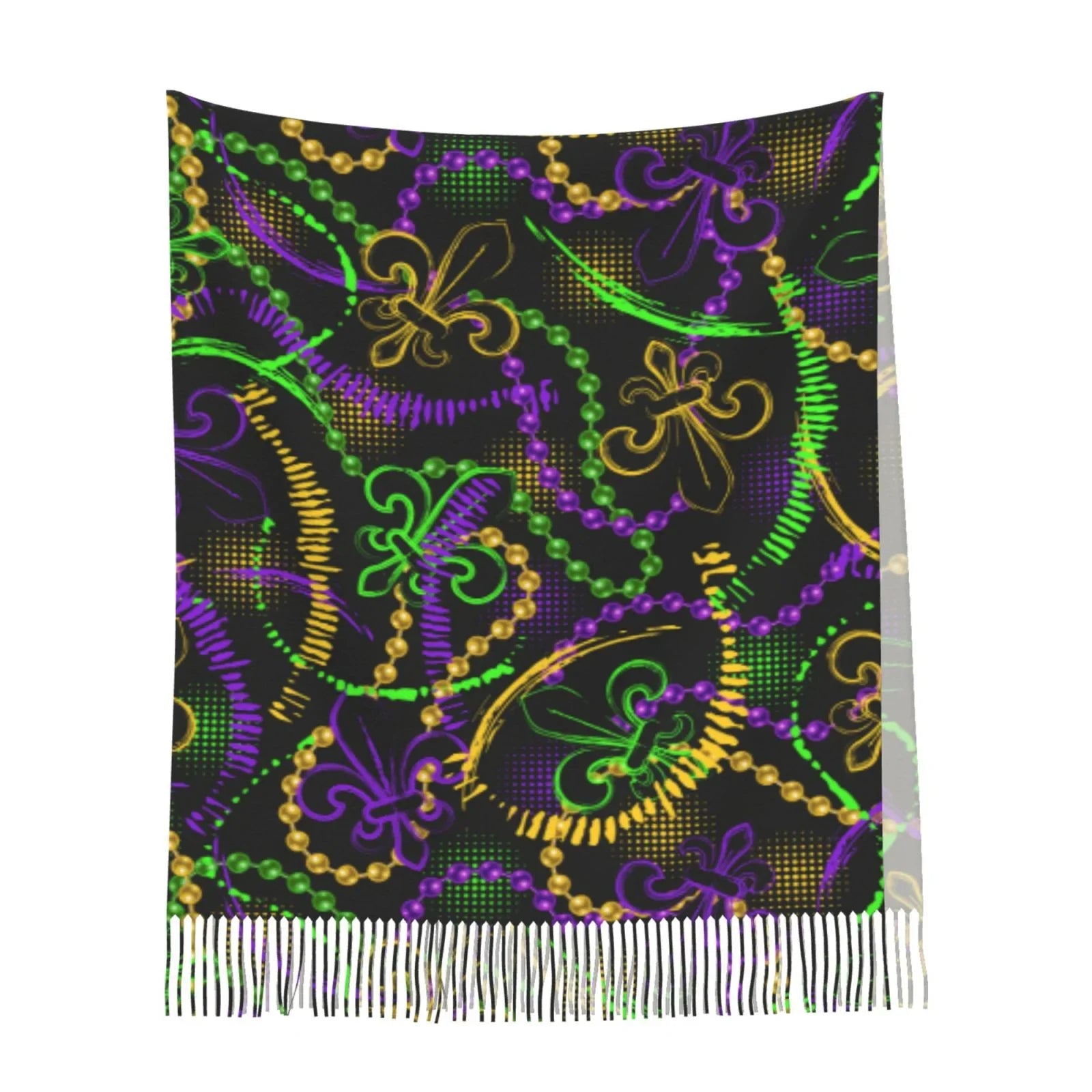 Bingfone Feel Gras Art Elegant Mardi Print Large Cashmere For Warm Women Scarves Wrap Winter Neon Gifts- Scarf Soft Shawl