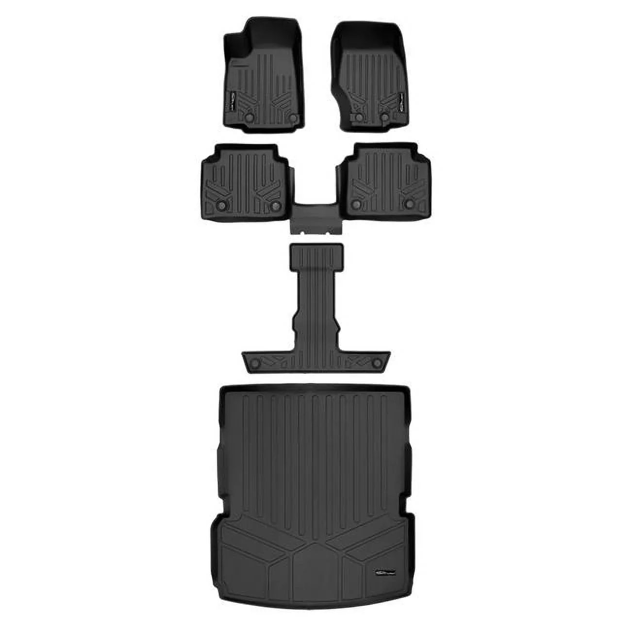 Liner Row 3 Behind Cargo Custom All Weather SA0568-B0569-C0569-D0568 Cherokee Black Set Smartliner 2021-2023 Mat Jeep 2nd Fit the Black L, Liner & Row for Grand Floor