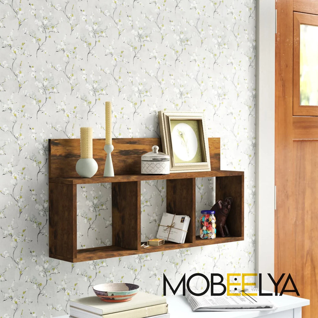 | Shelf Storage Wall | to Pine Easy Wood | Decorative Wall Decor Mobeelya Floating | Items Modern Floating Organizer Gift Install, Natural