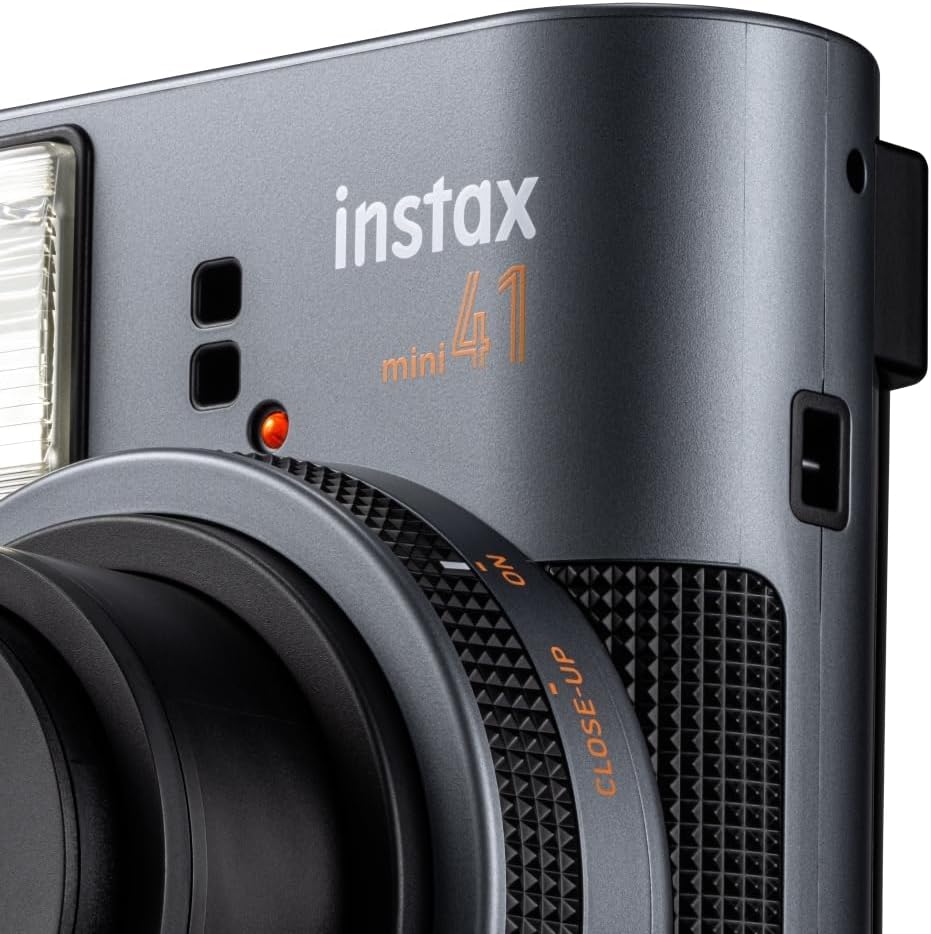 Fujifilm Instax Mini 41 Instant Camera Bundle with Instax Mini Film | 20 Exposures + 4 Pack AA Batteries + Cleaning Cloth (4 Items)