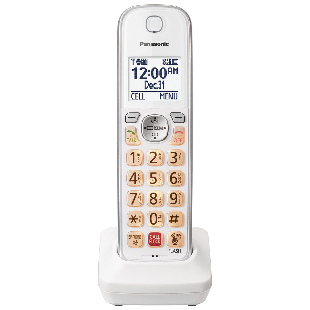 Panasonic Cordless Phone with Answering Machine, Link2Cell Bluetooth Home Phones, Voice Assistant and Advanced Call Blocking, Expandable System with 4 Handsets, Cordless Telephone, KX-TGD864W (White)