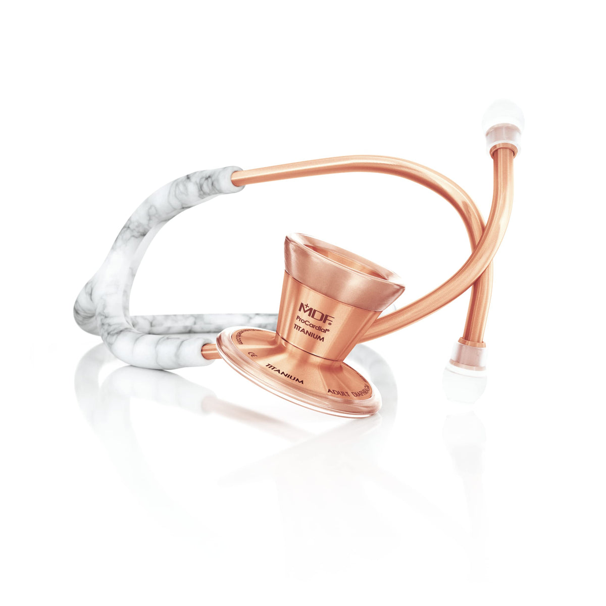 MDF Titanium Engravable Cardiology Stethoscope, Rose Gold - Pink
