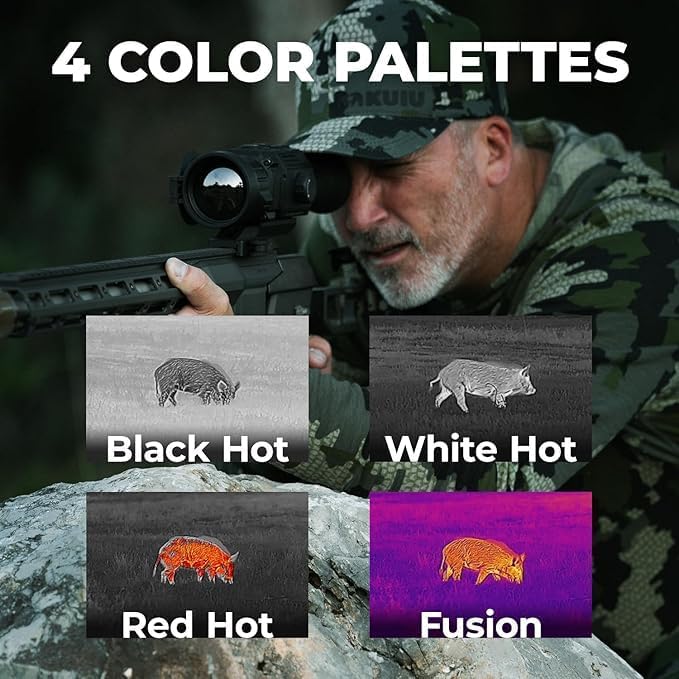 AGM Global Vision Rattler V2 Thermal Imaging Scope for Hunting, High Resolution with High Sensitivity Thermal Optics, Waterproof & Durable, Includes Rechargeable Battery, Charger, & Cloth