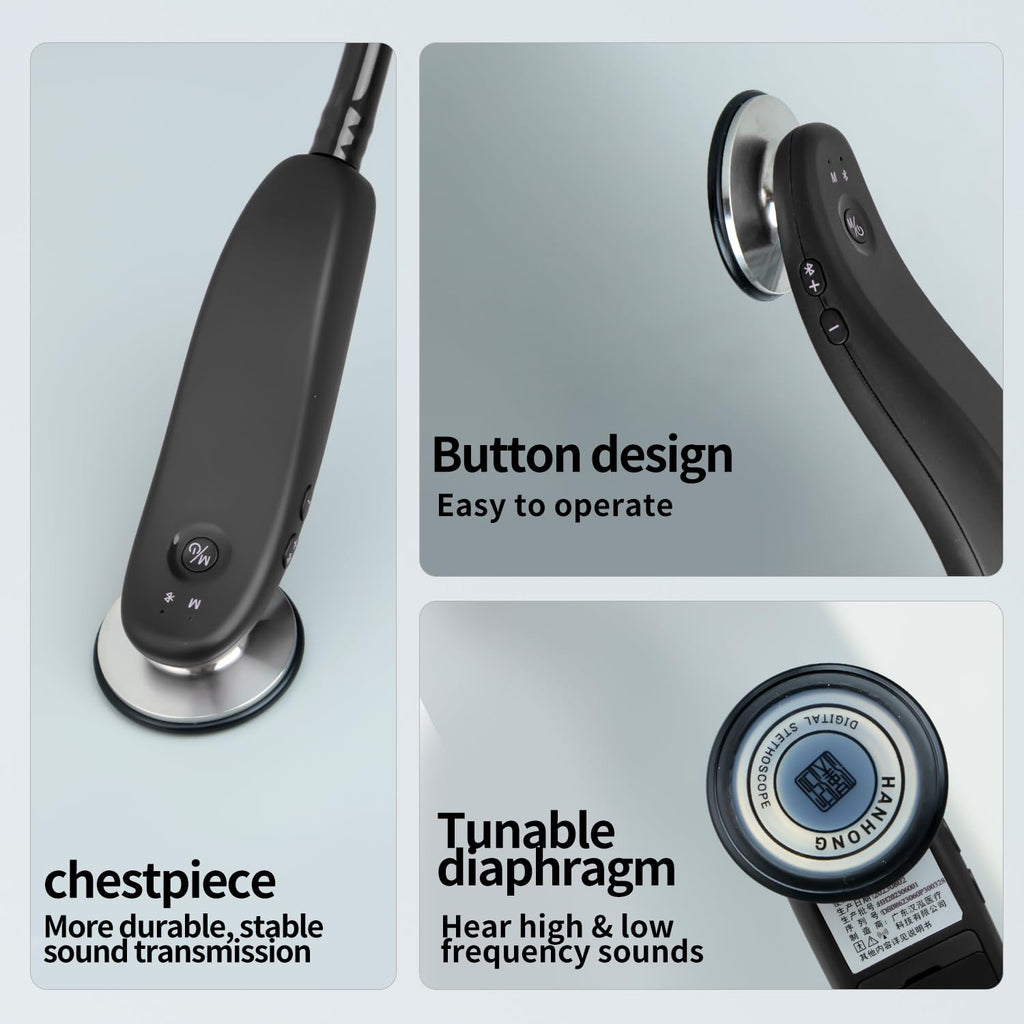 Digital Stethoscope with 24x Amplification Hi-Fi Heart/Lung Mode Amplified