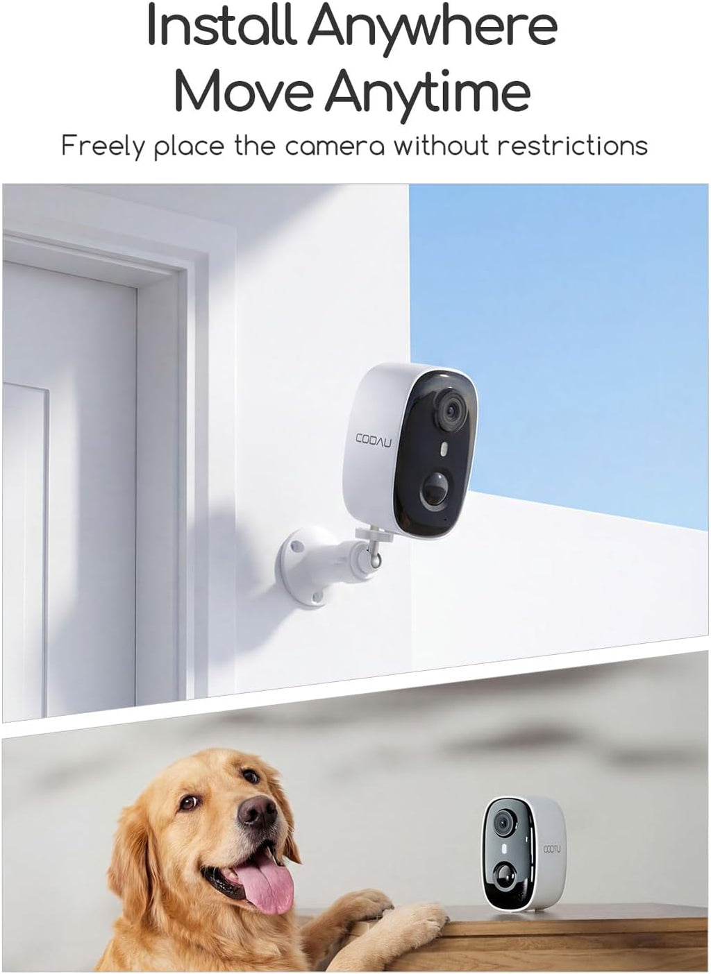 COOAU 4MP/2.5K Security Cameras Wireless Outdoor, 30% Faster Solar Charging