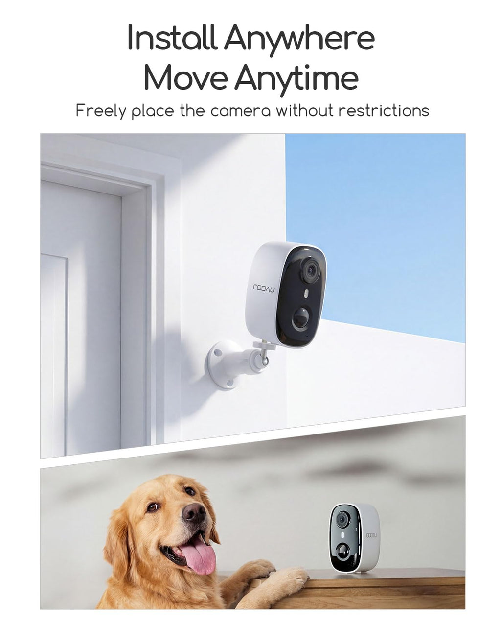 COOAU 4MP/2.5K Security Cameras Wireless Outdoor, 30% Faster Solar Charging