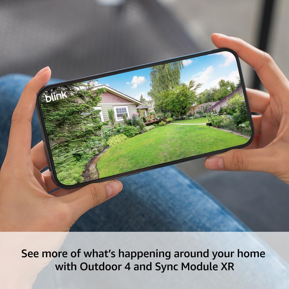 Blink Outdoor 4 XR â two-year battery wireless camera with 4x security coverage, 1000 ft open-air range or 400 ft with typical use â 4 camera system.