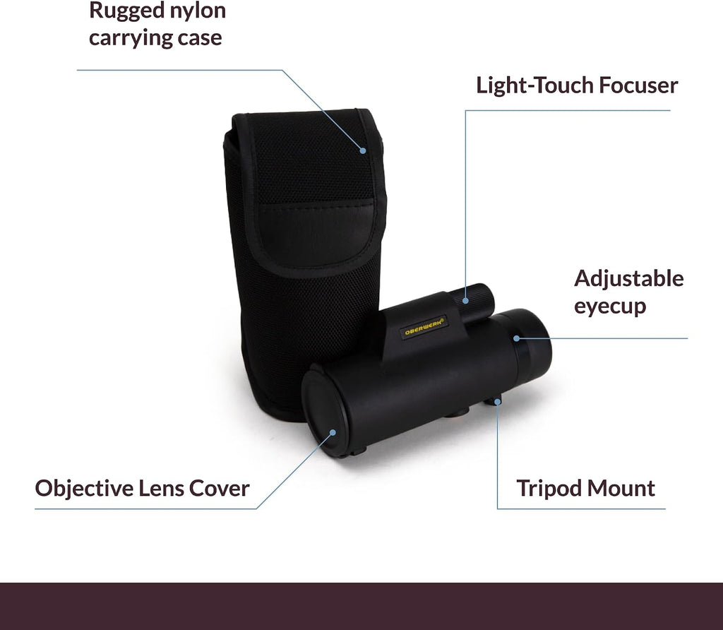 Oberwerk 8x32 Sport HD II Monocular - Professional Scope/Optics for Children/Bird- Watching/Waterproof/Light-Touch Focuser