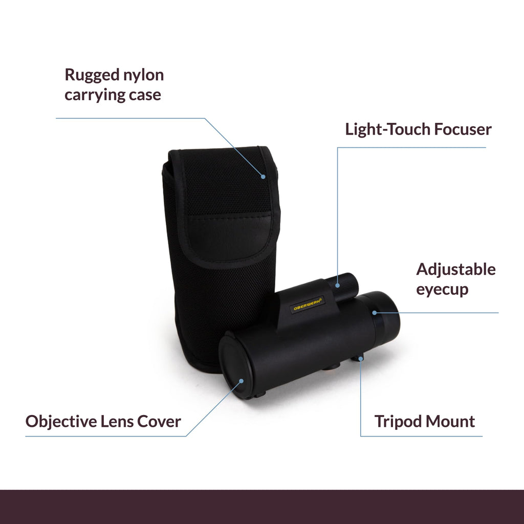 Oberwerk 8x32 Sport HD II Monocular - Professional Scope/Optics for Children/Bird- Watching/Waterproof/Light-Touch Focuser