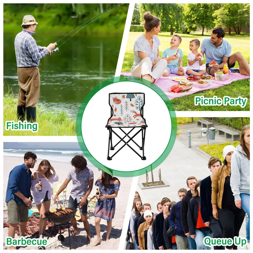 Folding Lawn with 220LBS transportable Outdoor Camping to Chair Forest Chair Carry Chair Fishing in Chair Bag Beach Support Fox