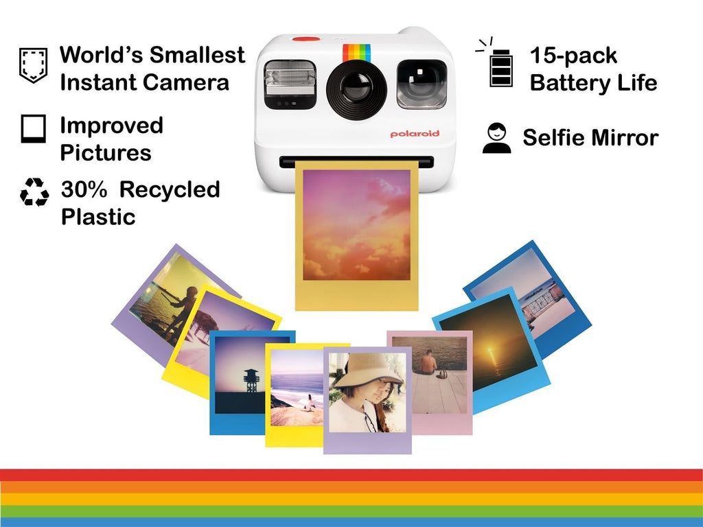 Polaroid Go Generation 2 Instant Film mini Camera (Black) Bundled with Polaroid GO Color Film Double Pack, Hard Carrying Case, Lens Cleaning Cloth