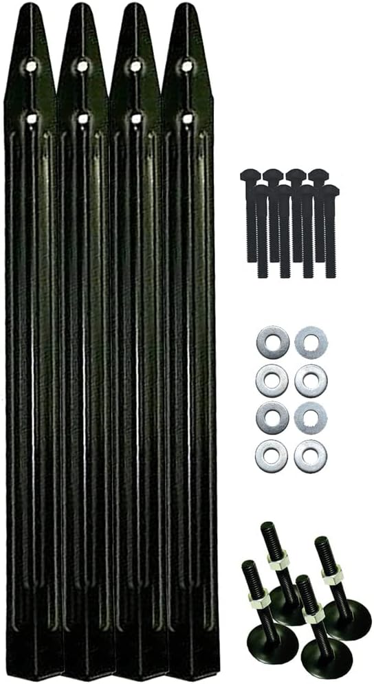 Game Room Guys Black Pinball Legs with Leg Levelers, Bolts & Washers (Set of 4)
