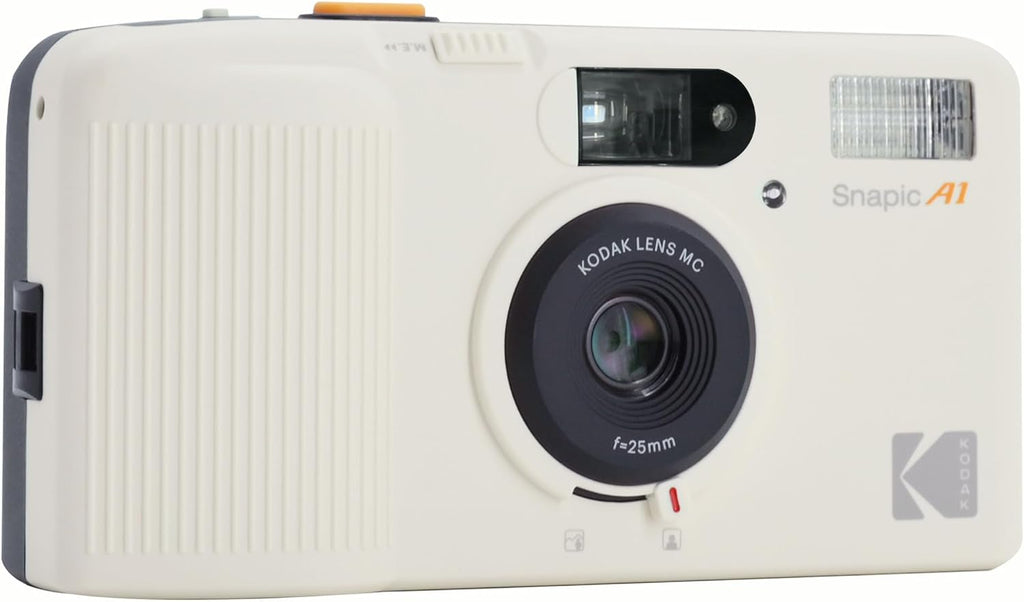 KODAK Snapic A1 35mm Film Camera 35mm, Reusable, 2-Zone Focus, Lightweight, Compact (Ivory White) Bundle with Kodak Ultramax 400/24EXP 35mm Roll Film