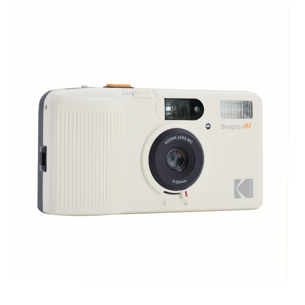 KODAK Snapic A1 35mm Film Camera 35mm, Reusable, 2-Zone Focus, Lightweight, Compact (Ivory White) Bundle with Kodak Ultramax 400/24EXP 35mm Roll Film